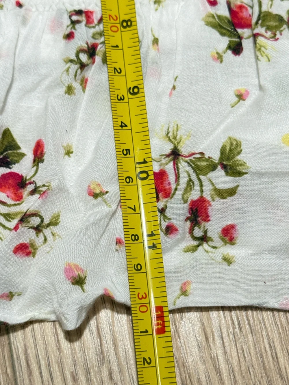 J. Crew White Floral Smocked Crop Top with Puff Sleeves and Peplum